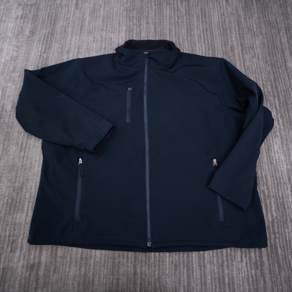 Cintas Softshell Jacket Mens 3XL Navy Blue Excellent Full Zip Fleece Lined